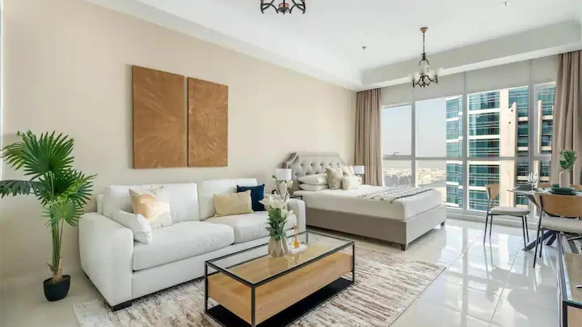 Cozy Studio Apartment With Sea & Canal View In Court Tower Dubai